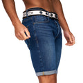 Mid Wash - Front - Crosshatch Mens Reestier Denim Shorts