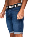 Mid Wash - Side - Crosshatch Mens Reestier Denim Shorts