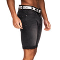 Black - Lifestyle - Crosshatch Mens Reestier Denim Shorts