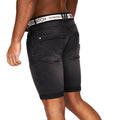 Black - Pack Shot - Crosshatch Mens Reestier Denim Shorts