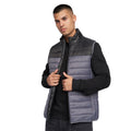 Charcoal - Side - Crosshatch Mens Presnell High-Neck Gilet