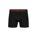 Black - Side - Crosshatch Mens Chasma Boxer Shorts (Pack of 3)