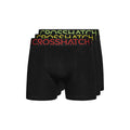 Black - Front - Crosshatch Mens Chasma Boxer Shorts (Pack of 3)