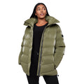 Olive - Side - Crosshatch Womens-Ladies Cassandra Jacket