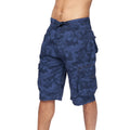 Navy - Close up - Crosshatch Mens Hanwhere Camo Cargo Shorts