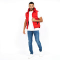 Red - Lifestyle - Crosshatch Mens Kampleys Embossed Gilet