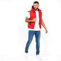 Red - Pack Shot - Crosshatch Mens Kampleys Embossed Gilet