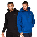 Black-Royal Blue - Front - Crosshatch Mens Traymax Oversized Hoodie (Pack of 2)