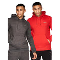 Red-Charcoal - Front - Crosshatch Mens Traymax Oversized Hoodie (Pack of 2)