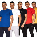 Blue-Red-Black-Yellow-White - Front - Crosshatch Mens Traymax T-Shirt (Pack of 5)