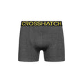 Charcoal - Side - Crosshatch Mens Chasma Boxer Shorts (Pack of 3)