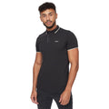 Black - Side - Crosshatch Mens Kendrick Polo Shirt