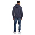 Navy - Back - Crosshatch Mens Meshouts Hoodie