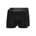 Black - Front - Crosshatch Mens Ambek Boxer Shorts (Pack of 2)