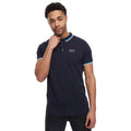 Navy - Side - Crosshatch Mens Marples Polo Shirt