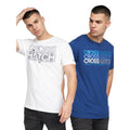 Navy-White - Front - Crosshatch Mens Raynen T-Shirt (Pack of 2)