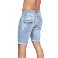 Light Wash - Pack Shot - Crosshatch Mens Riptrey Abraised Denim Shorts