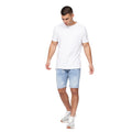 Light Wash - Close up - Crosshatch Mens Riptrey Abraised Denim Shorts