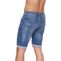 Mid Wash - Lifestyle - Crosshatch Mens Riptrey Abraised Denim Shorts