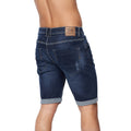 Dark Wash - Back - Crosshatch Mens Riptrey Abraised Denim Shorts