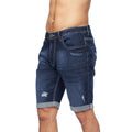 Dark Wash - Lifestyle - Crosshatch Mens Riptrey Abraised Denim Shorts