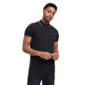 Black - Side - Crosshatch Mens Tarquin Polo Shirt