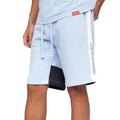 Navy-Light Blue - Side - Crosshatch Mens Compounds Shorts