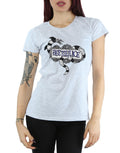 Sports Grey - Side - Beetlejuice Womens-Ladies Sandworm Logo Cotton T-Shirt