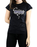 Black - Side - Beetlejuice Womens-Ladies Sandworm Logo Cotton T-Shirt