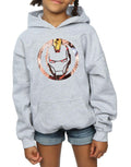 Sports Grey - Side - Marvel Girls Iron Man Montage Symbol Hoodie