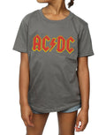 Charcoal - Side - AC-DC Girls Logo Cotton T-Shirt