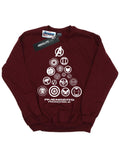 Burgundy - Front - Marvel Boys Avengers Endgame Pyramid Icons Sweatshirt