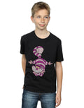 Black - Back - Disney Boys Alice In Wonderland Cheshire Cat Upside Down T-Shirt