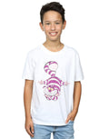 White - Back - Disney Boys Alice In Wonderland Cheshire Cat Upside Down T-Shirt