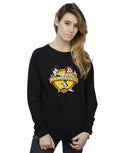 Black - Back - Animaniacs Womens-Ladies Logo Crest Sweatshirt