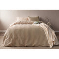 Latte - Back - Belledorm Waffle Stripe Duvet Cover Set