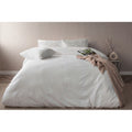 Vanilla - Back - Belledorm Waffle Stripe Duvet Cover Set