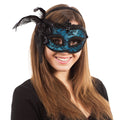 Blue - Back - Bristol Novelty Adults Unisex Side Feather Eye Mask