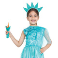 Light Blue - Back - Bristol Novelty Girls Statue Of Liberty Costume With Plush Torch