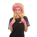 Pink - Front - Bristol Novelty Unisex Adults 80s Headband Wristband Set