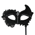 Black - Back - Bristol Novelty Unisex Adults Lace Mask On Stick