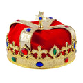 Gold-Red - Side - Bristol Novelty Unisex Faux Gem Kings Crown