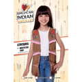 Brown - Back - Bristol Novelty Girls Native American Style Waistcoat