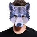 Grey - Back - Bristol Novelty Unisex Adults Realistic Wolf Face Faux Fur Mask