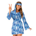 Blue - Side - Bristol Novelty Womens-Ladies Flower Power Hippy Costume