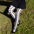 White-Black - Back - Bristol Novelty Womens-Ladies Harlequin Tights