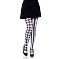 White-Black - Lifestyle - Bristol Novelty Womens-Ladies Harlequin Tights