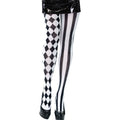 White-Black - Front - Bristol Novelty Womens-Ladies Harlequin Tights