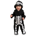 Black-White - Front - Bristol Novelty Boys Skeleton All-In-One Halloween Costume