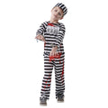 Black-White-Red - Front - Bristol Novelty Childrens-Kids Convict Zombie Costume